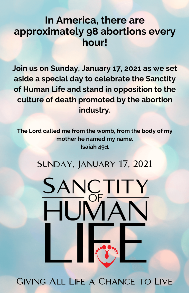 Package 1 Sanctity of Life Sunday